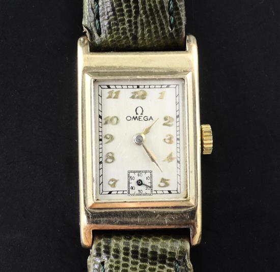 A ladys 1930s 9ct gold Omega wrist watch,